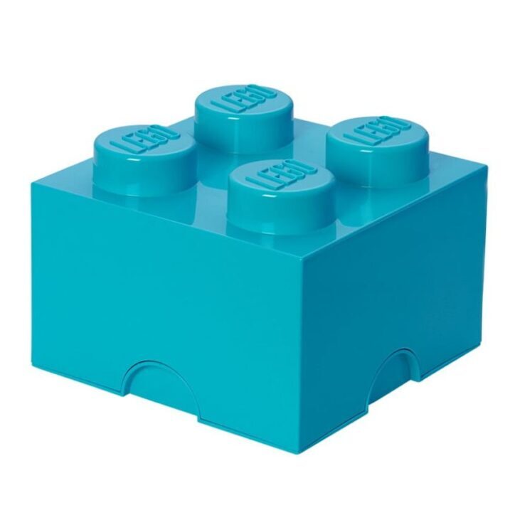 Azurově modrý úložný box LEGO® Smart 25 x 25 cm