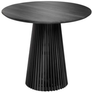 Černý dřevěný kulatý jídelní stůl Kave Home Jeanette 90 cm