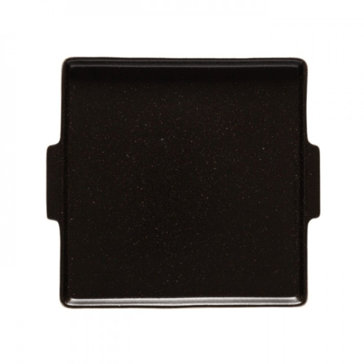 Černý kameninový hranatý talíř COSTA NOVA NÓTOS 22 cm