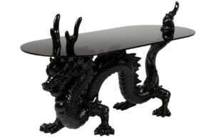 Černý skleněný konferenční stolek Bold Monkey Dragonized Bastard 100 x 45 cm