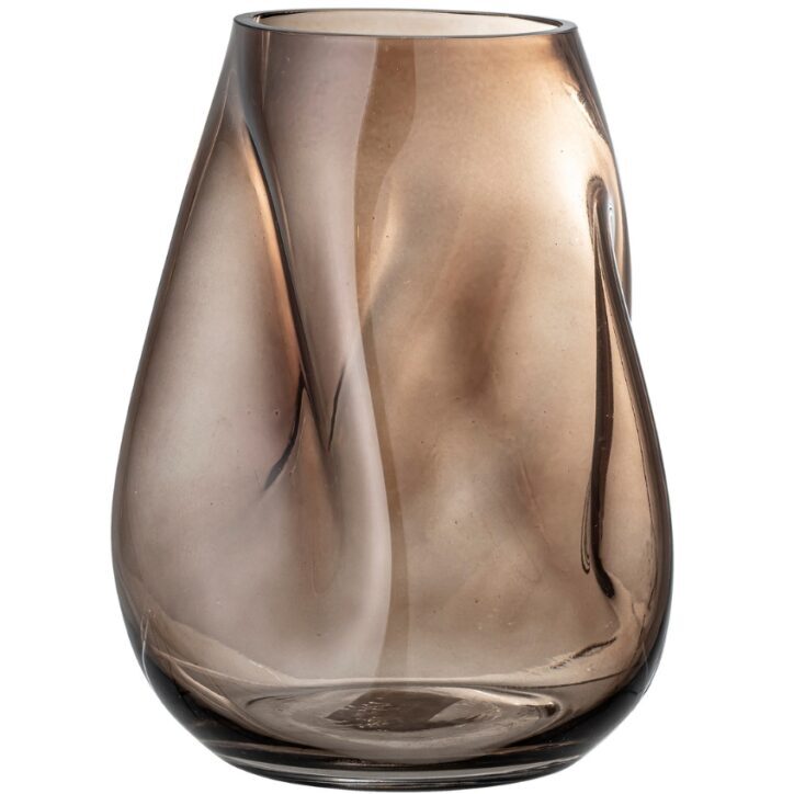 Hnědá skleněná váza Bloomingville Ingolf 19