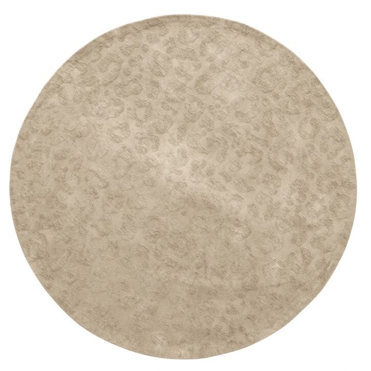 Hoorns Béžový látkový koberec Katy Ø 150 cm