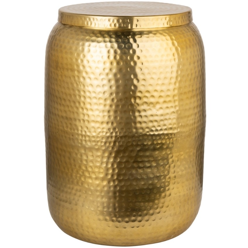 Moebel Living Zlatý kovový odkládací stolek Cuvre 35 cm