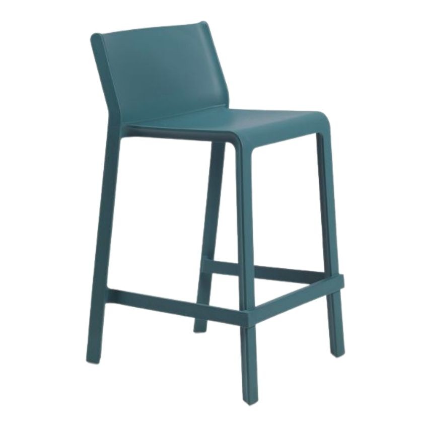 Nardi Petrolejově modrá plastová barová židle Trill 65 cm