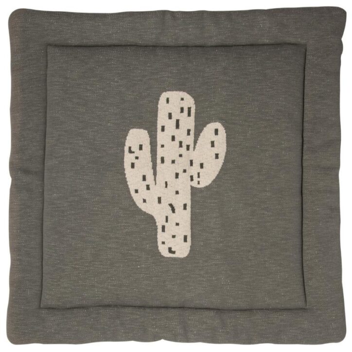 Šedá hrací deka Quax Kaktus 100 x 100 cm
