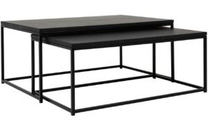 Set dvou matně černých konferenčních stolků Tenzo Lipp 100/95 x 60/50 cm