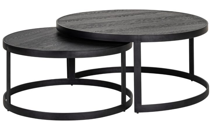 Set dvou tmavě hnědých dubových konferenčních stolků Richmond Baccarat 92/74 cm