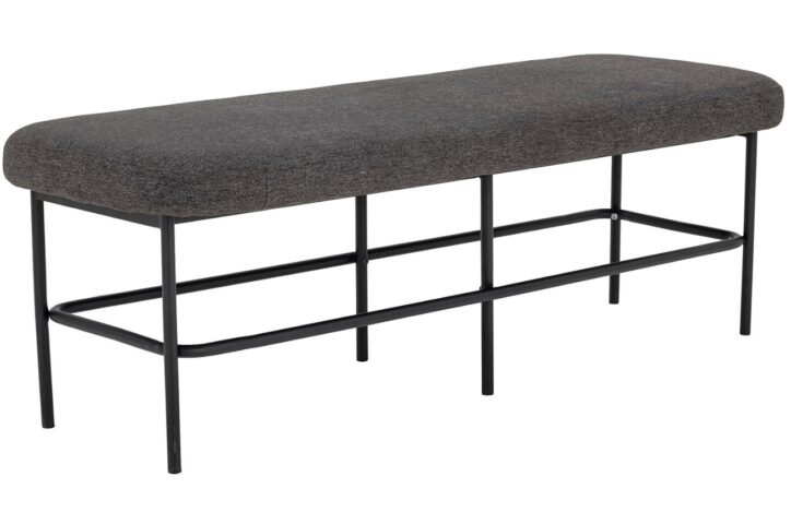 Tmavě šedá látková lavice Bloomingville Farell 140 x 45