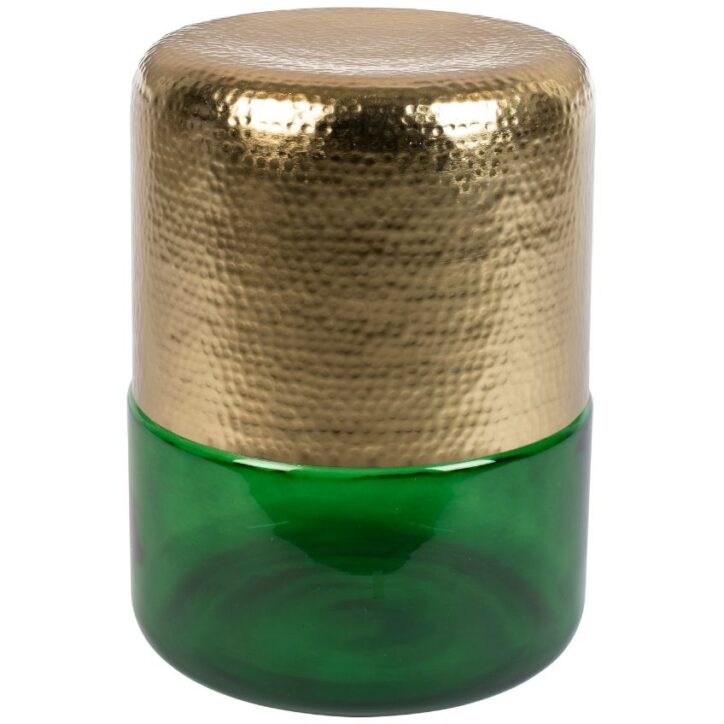 Zeleno zlatý odkládací stolek DUTCHBONE CAVE 35 cm