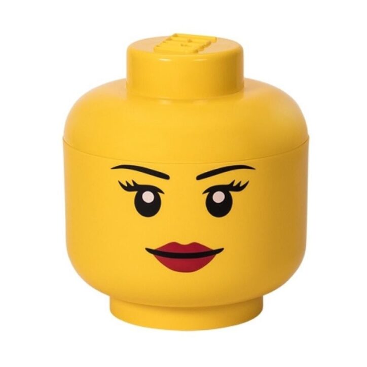 Žlutý úložný box ve tvaru hlavy LEGO® Girl 24 cm