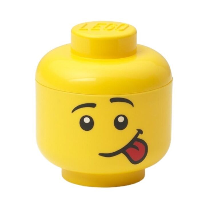 Žlutý úložný box ve tvaru hlavy LEGO® Silly mini 12 cm