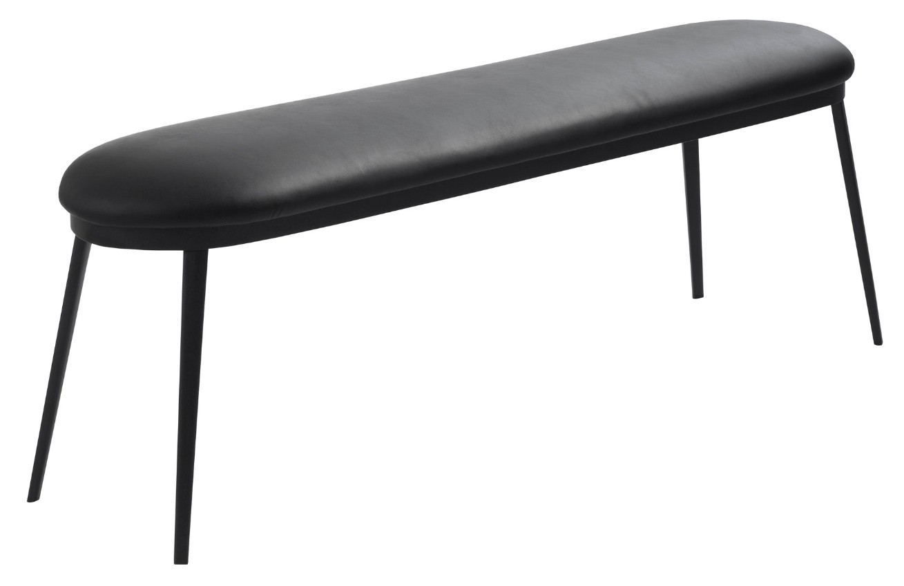 Černá koženková lavice Unique Furniture Gain 140 cm